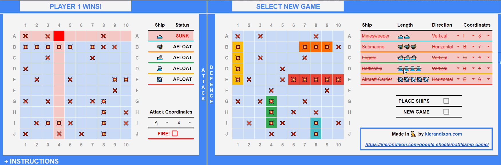 shows how the underlying script resets the game boards when triggered by the NEW GAME check box