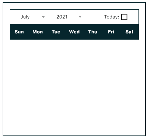 shows a blank calendar with day labels and user dropdowns above with some formatting applied to make it look nice