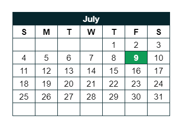 shows today's date highlighted using conditional formatting in the yearly calendar