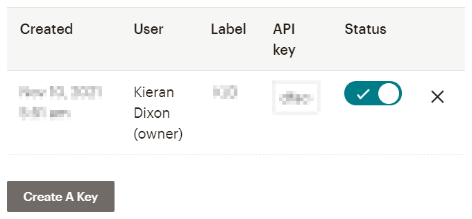 shows where to locate or create api keys in your mailchimp account