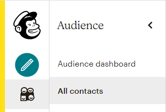 shows how to access a list using the audience menu in mailchimp