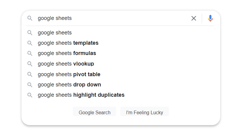 Google Sheets Keyword Research