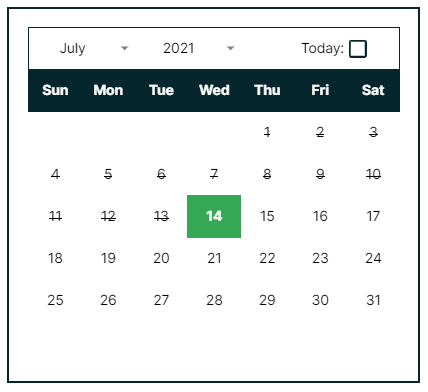 complete month calendar based on user inputted values fed into a single formula