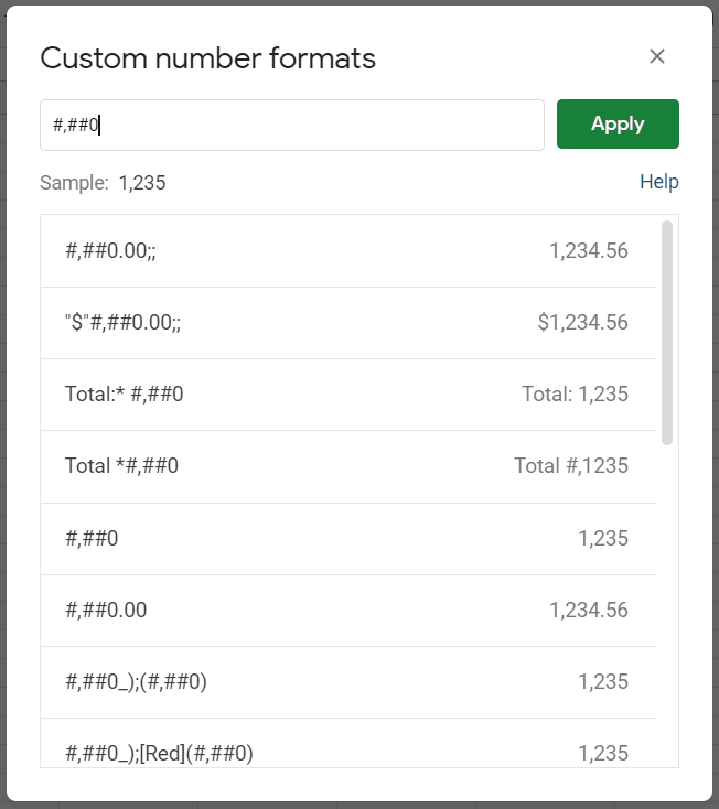 changing custom number formatting to round to a specific number of decimal places in google sheets