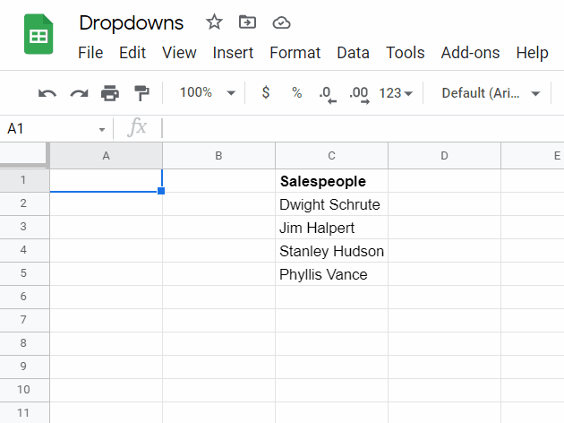 shows how to select a group of cells in google sheets