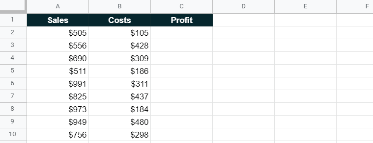 shows how google sheets intervenes when you write a formula next to a column of data assuming you want to apply that formula to the entire column which you can accept or reject