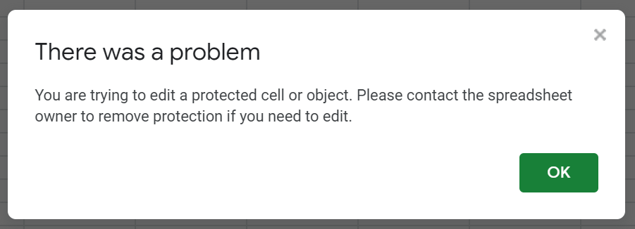 shows the warning message that appears when a user tries to unhide a sheet that is protected from them